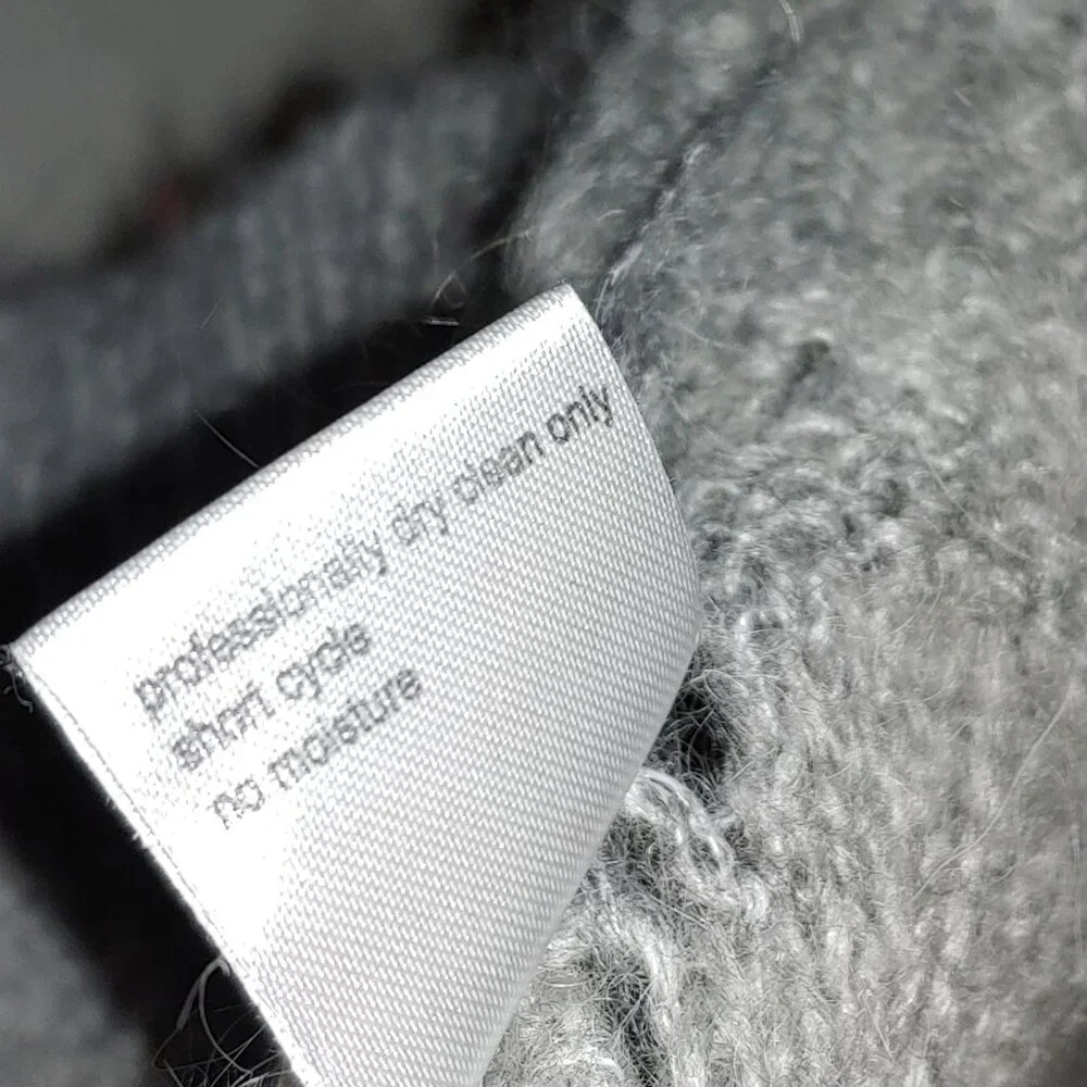 Anthropology Elsamanda Open Knit Mohair Blend Oversized Sweater Sz L Pearl Grey